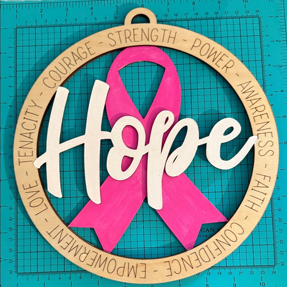 Pink Ribbon Hope Wall Decor
